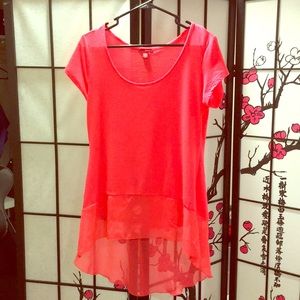 Bright Pink Bongo Hi-Lo Shirt Size L